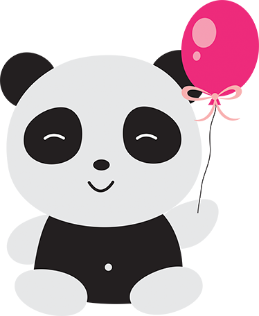 Tæppe til børneværelse panda med lyserød ballon - TenStickers