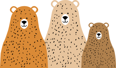 Tæppe til børneværelse med tre bjørnevenner - TenStickers