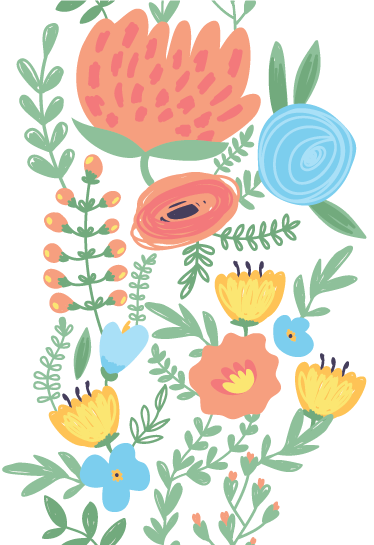 Tæppe til børneværelse med blomsterklistermærker - TenStickers