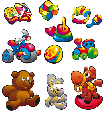 Tæppe til børneværelse med legetøjsstickere - TenStickers