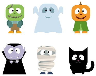 Tæppe til børneværelse med halloween monstre - TenStickers