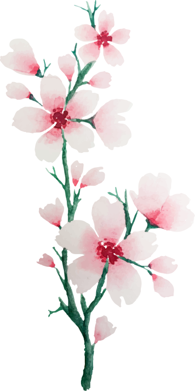 Vinyltæppe til soveværelse med søde hvide blomster - TenStickers
