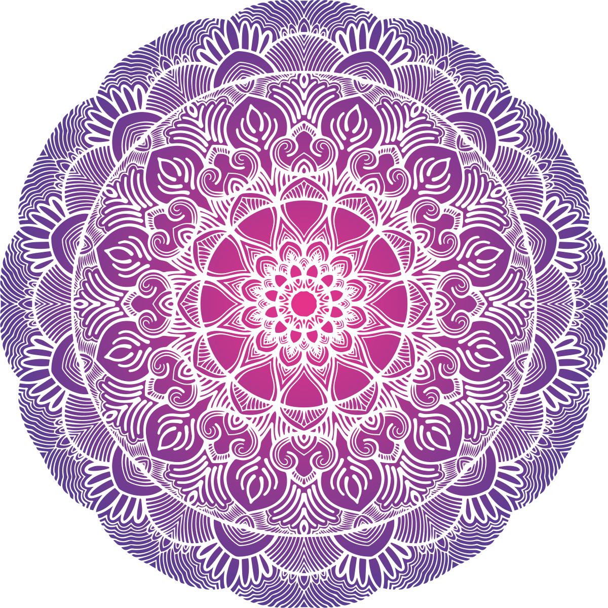 Vinyltæppe til soveværelse lilla livsblomst mandala - TenStickers