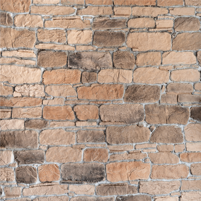 Vinyltæppe til soveværelse lysebrune stenbricks mønster - TenStickers