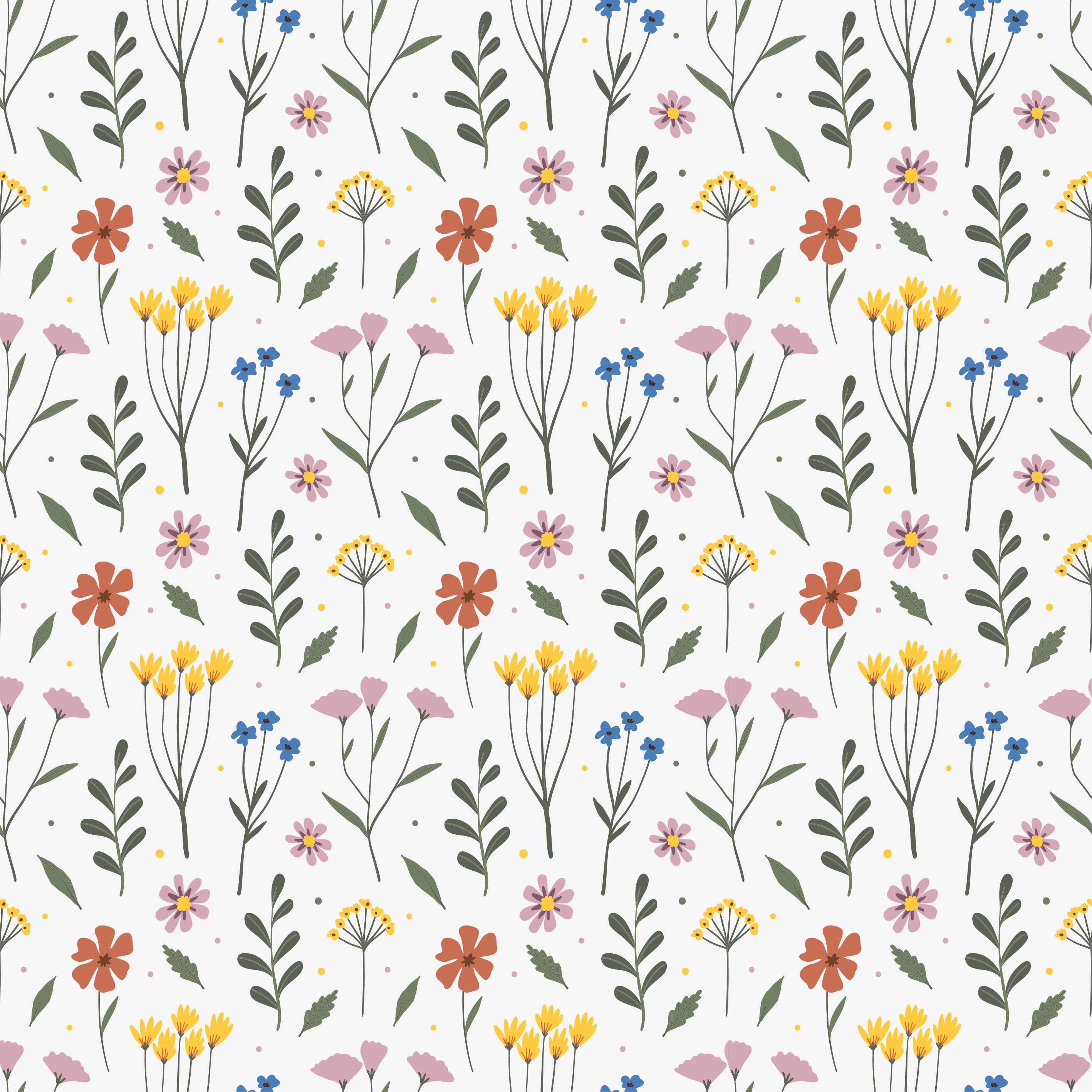 Vinyltæppe til soveværelse med flerfarvede blomster - TenStickers