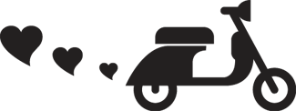 Vinyltæppe til soveværelse motorcykler og hjerter - TenStickers
