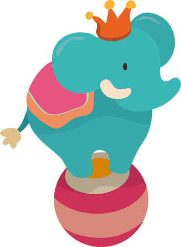 Tæppe til børneværelse med balancerende elefant - TenStickers