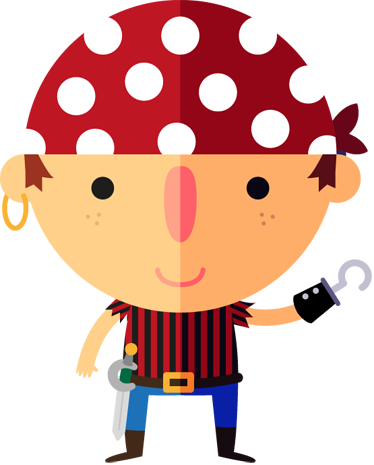 Tæppe til børneværelse med piratillustration - TenStickers