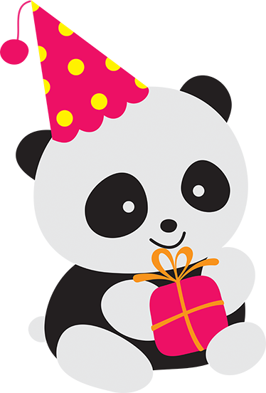 Tæppe til børneværelse baby panda med gave - TenStickers