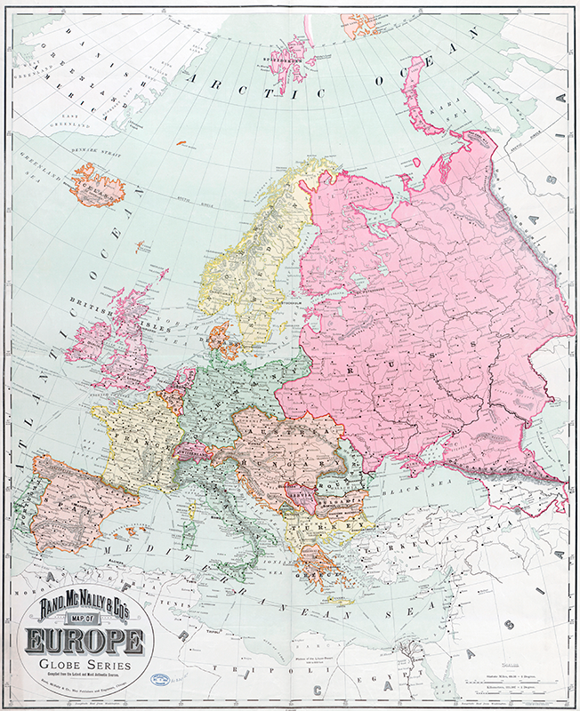 Verdenskort vinyl tæppe europa kort 1900 - TenStickers