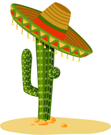 Tæppe til børneværelse mexicansk hat i vinyl - TenStickers