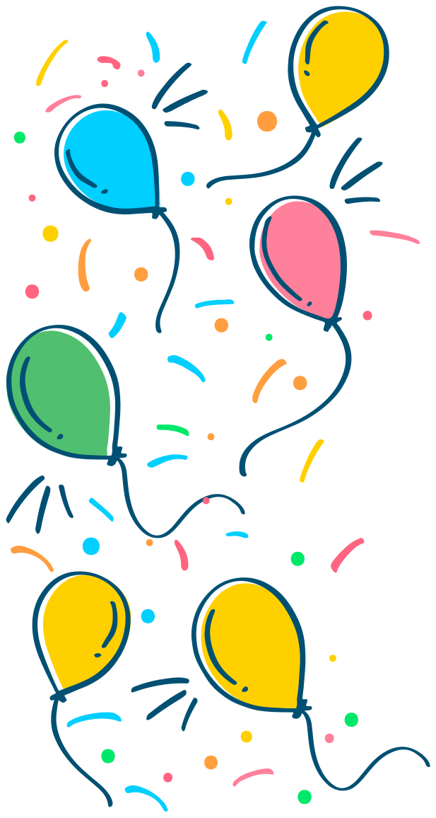 Tæppe til børneværelse med konfettiballon - TenStickers