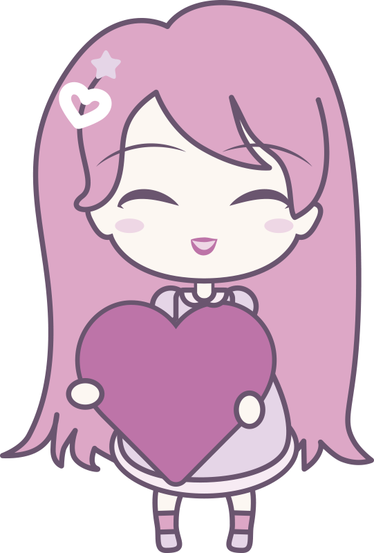 Tæppe til børneværelse med animepige der bringer kærlighed - TenStickers