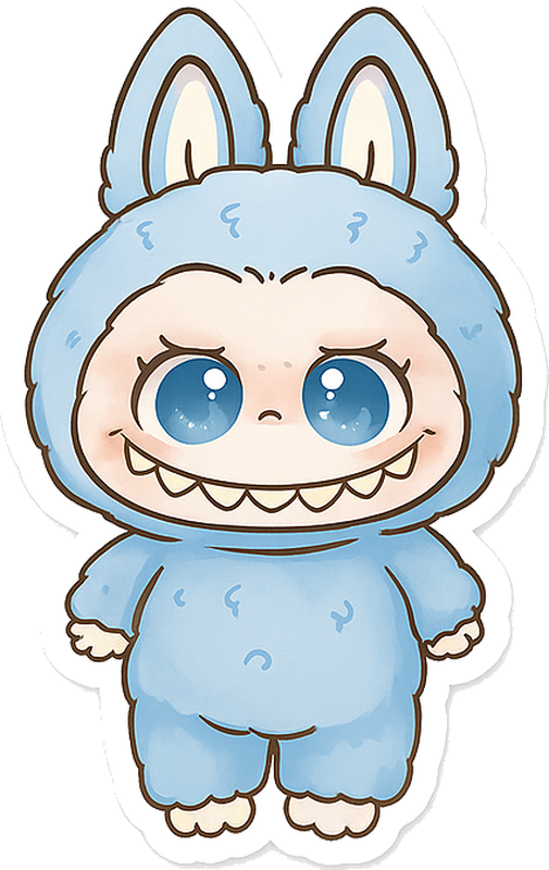 Tæppe til børneværelse blå monsterdukke - TenStickers