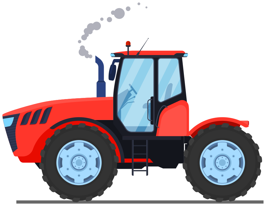 Tæppe til børneværelse rød ny traktor - TenStickers