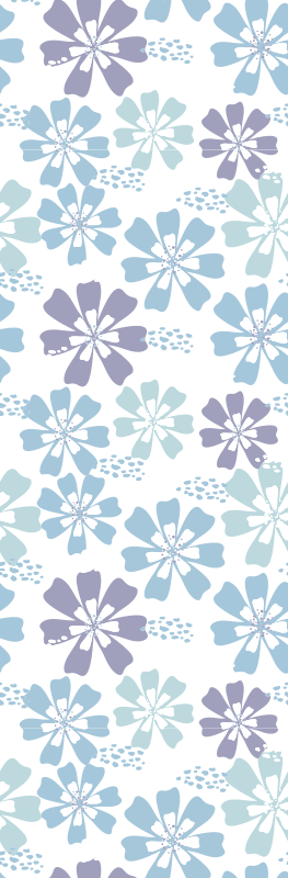 Vinyl tæppe til badeværelset pastel blomstermønster - TenStickers