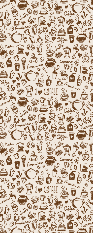Køkken tæpper med kaffemotiv til døre - TenStickers