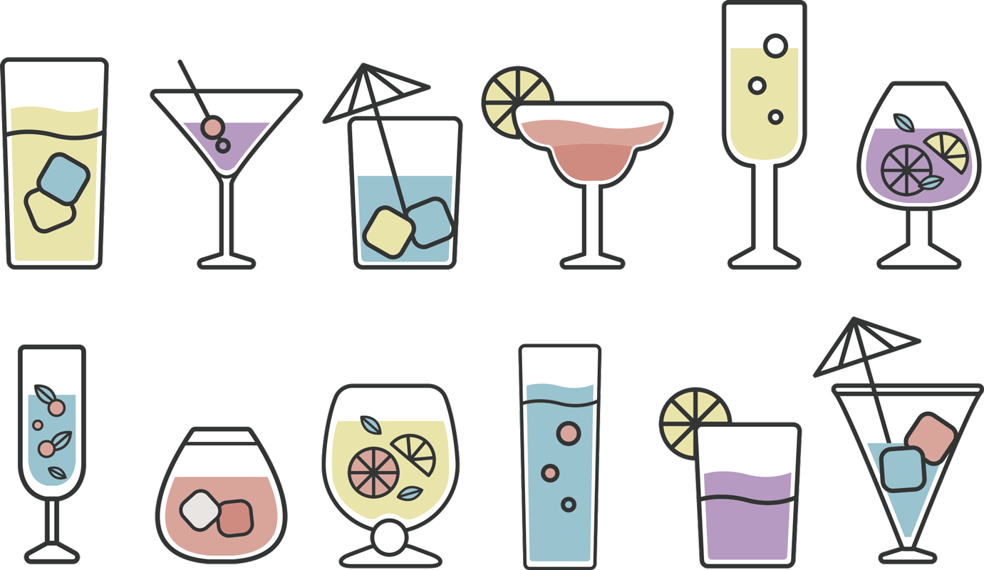 Køkken tæpper med cocktails klistermærker - TenStickers