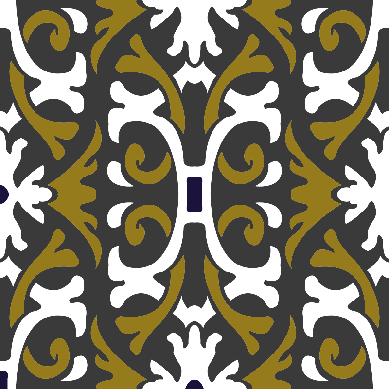 Køkken tæpper vintage beige blomstrede fliser - TenStickers