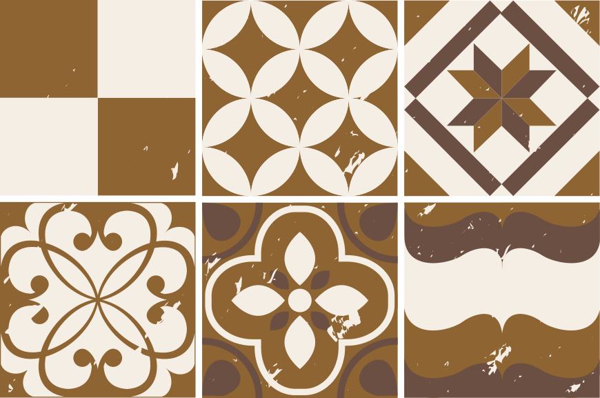 Køkken tæpper i brun cement design - TenStickers