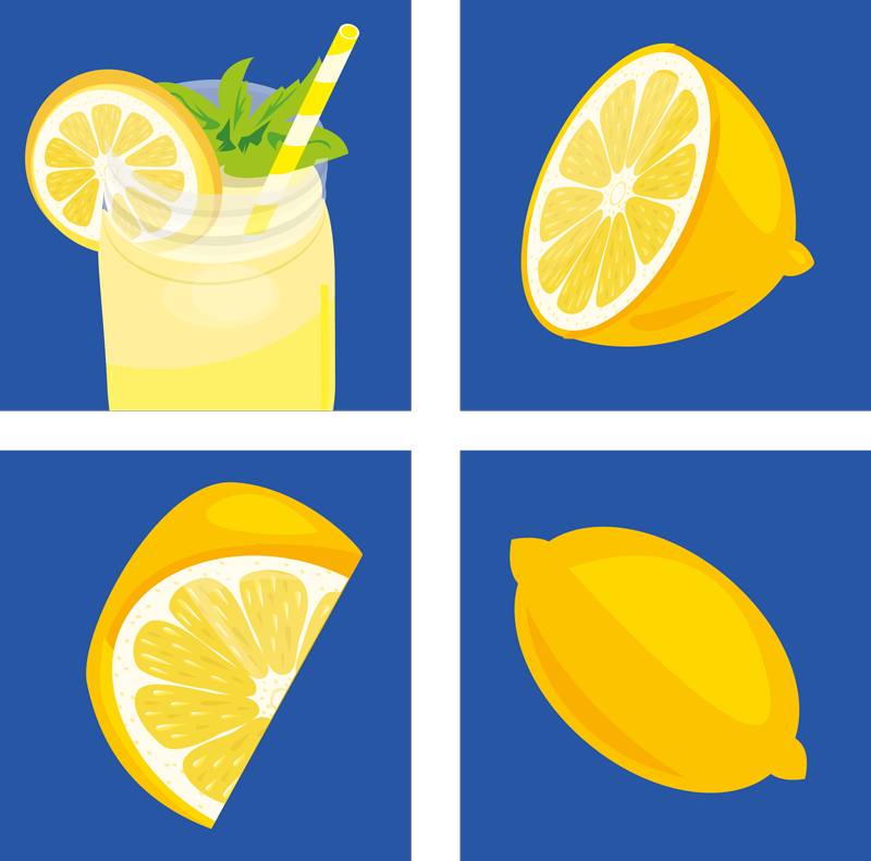 Køkken tæpper med citronsaft mønster - TenStickers