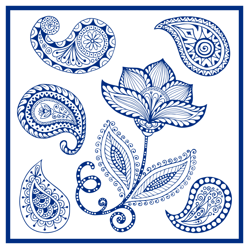 Køkken tæpper med paisley og blomster - TenStickers