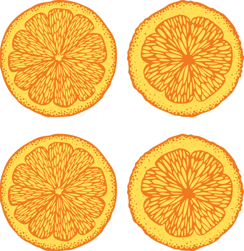 Køkken tæpper med orange håndtegnet mønster klistermærker - TenStickers