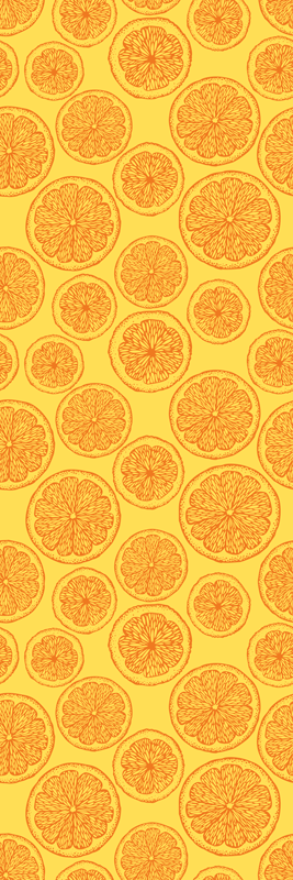 Køkken tæpper orange håndtegnet mønster køleskab - TenStickers