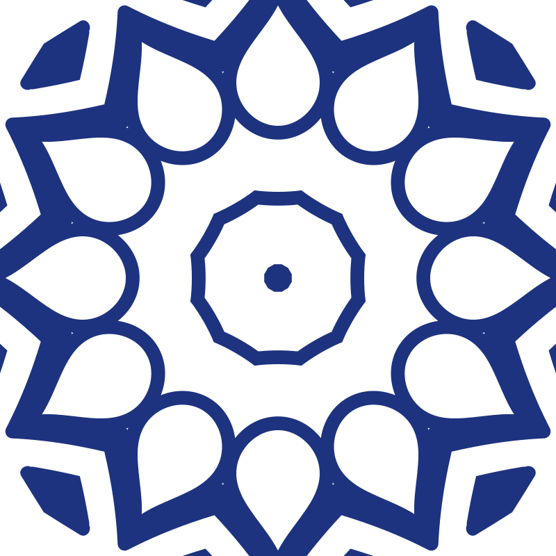 Køkken tæpper delfts blå mandala blomster - TenStickers
