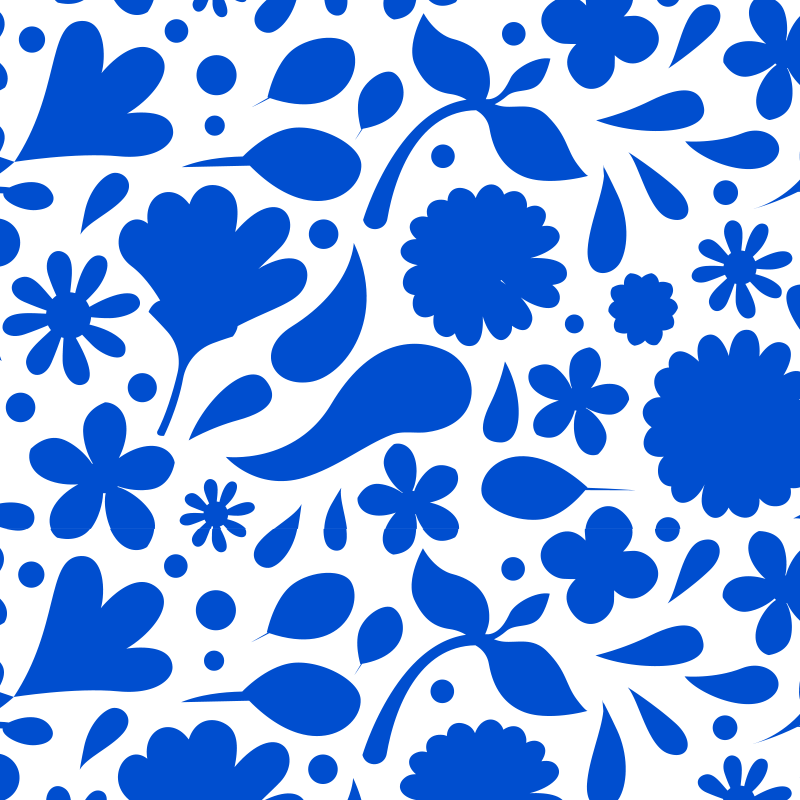 Køkken tæpper delfts blå forskellige blomster - TenStickers