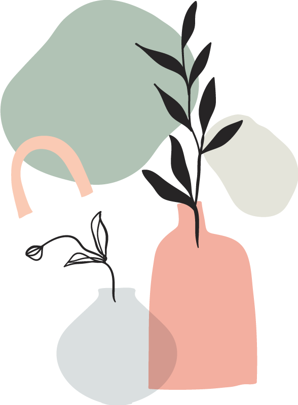 Køkken tæpper med minimalistiske farvede blade - TenStickers
