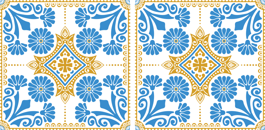 Køkken tæpper med marokkansk cementflise design - TenStickers