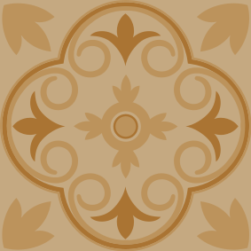 Køkken tæpper i beige vintage blomster mønster - TenStickers