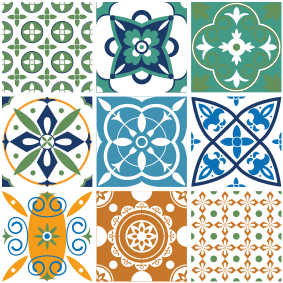 Køkken tæpper porcelænsfliser mix - TenStickers