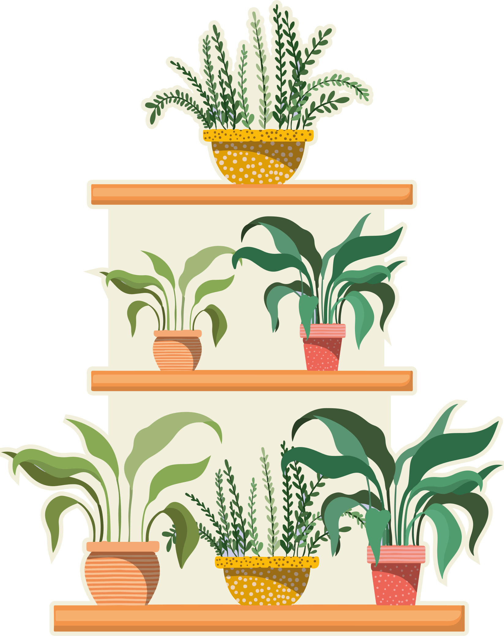 Køkken tæpper watercolo plante sæt hylde - TenStickers