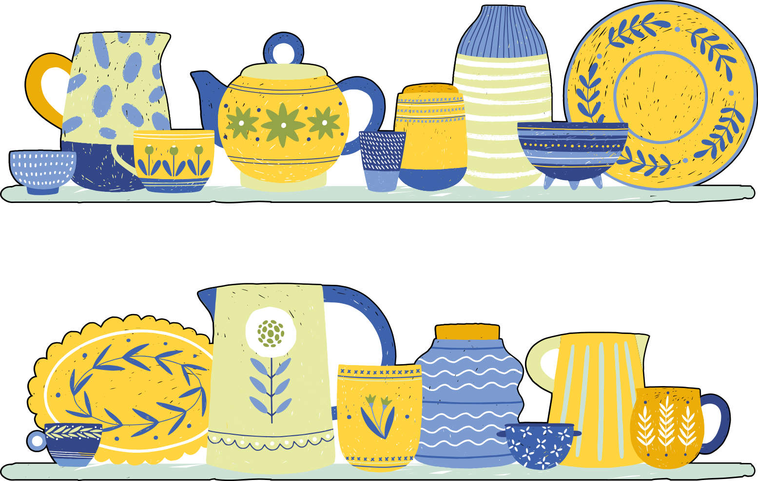 Køkken tæpper med vintage elegant hylde - TenStickers