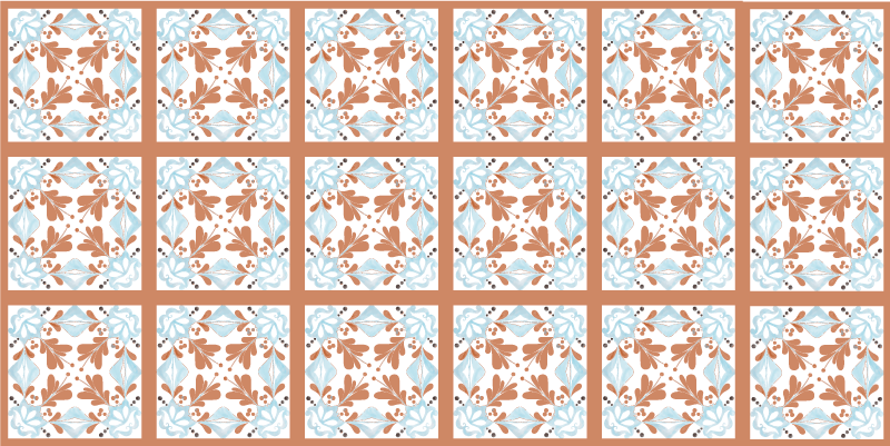 Køkken tæpper med blomsterlige middelhavsmosaikker - TenStickers