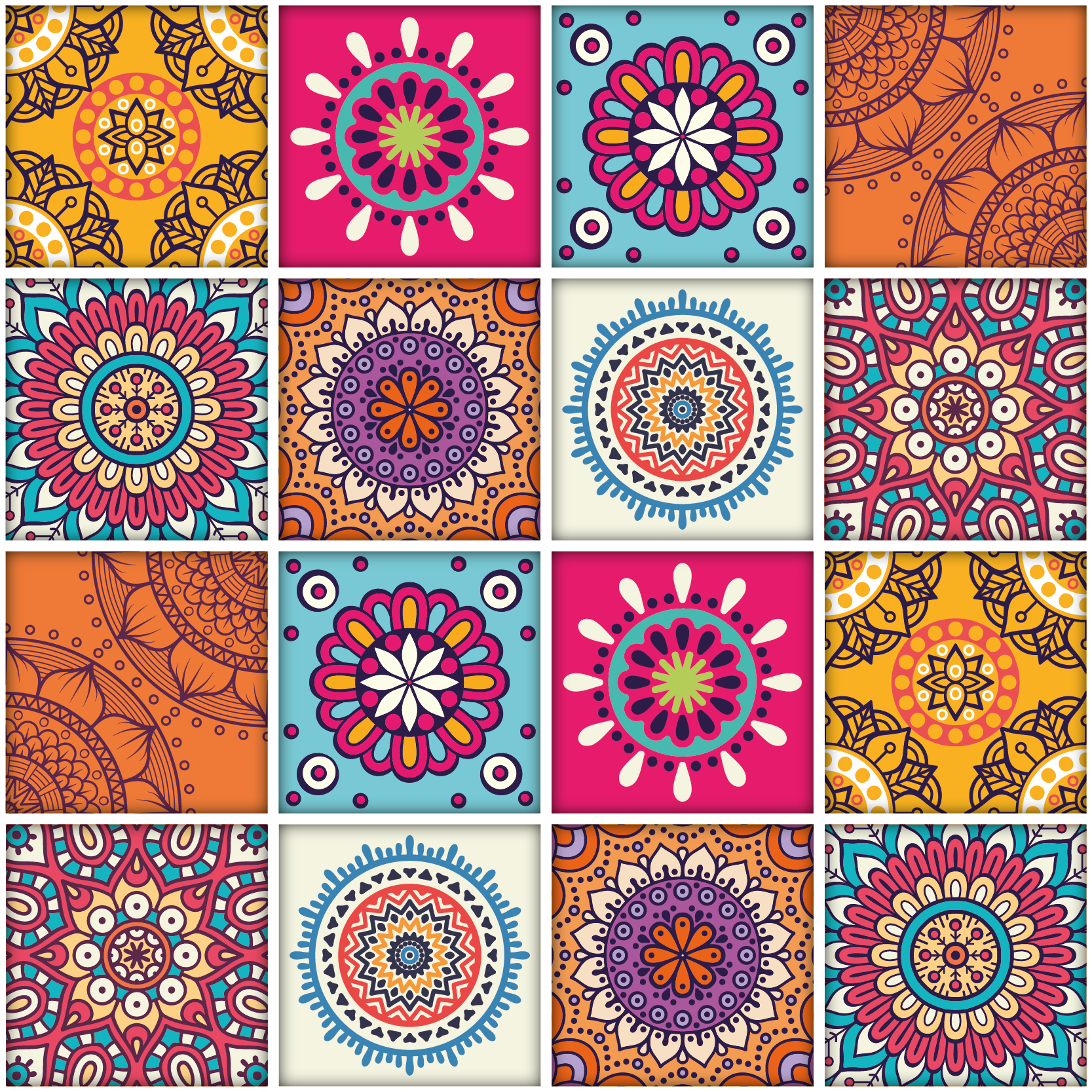 Køkken tæpper mandala fliser - TenStickers