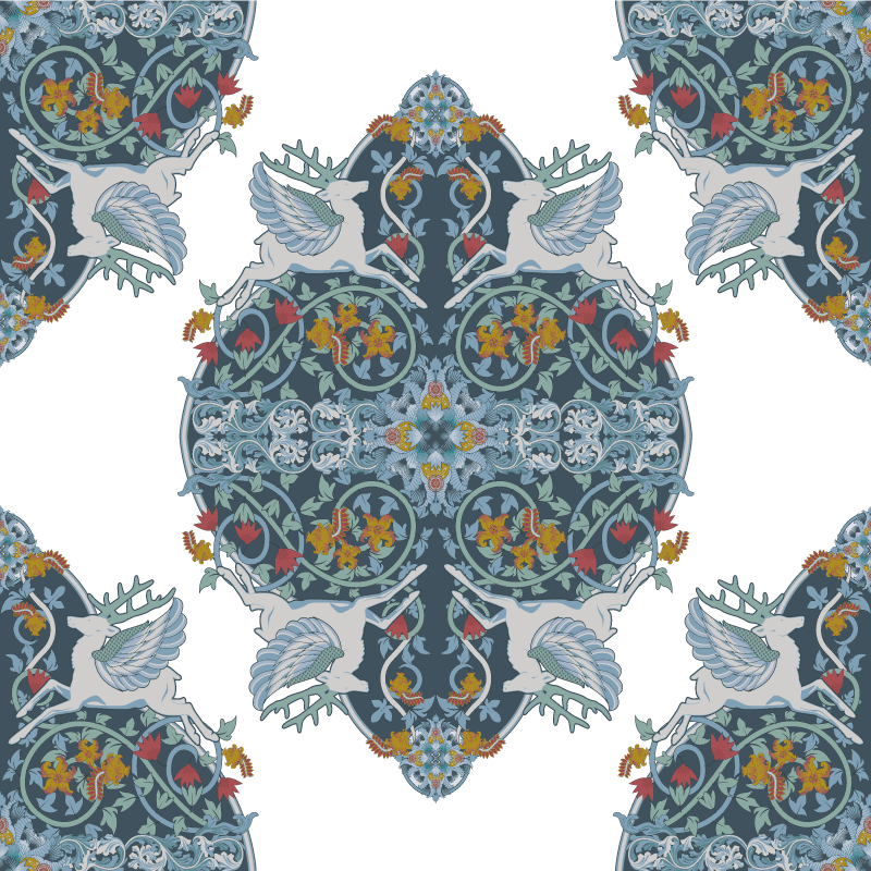 Køkken tæpper med blomster vintage fliser - TenStickers