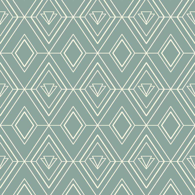 Køkken tæpper med art deco geometrisk mønster - TenStickers