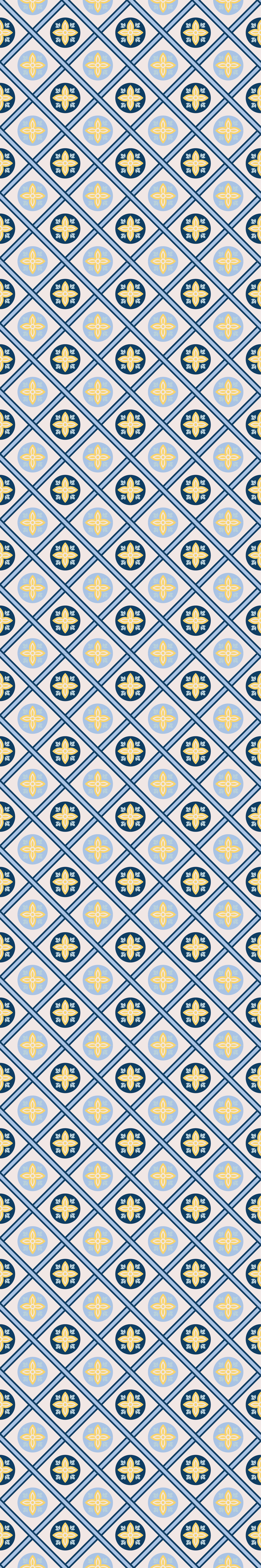 Køkken tæpper babyblå og gule portugisiske fliser - TenStickers