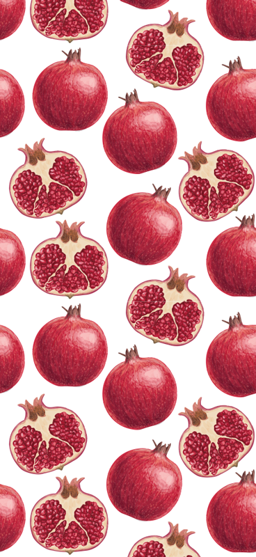 Køkken tæpper med farverige granatæblemønstre - TenStickers