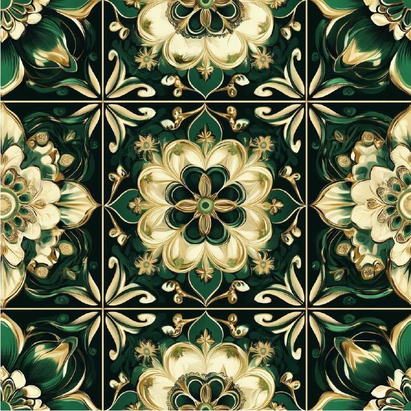 Køkken tæpper botaniske mosaikfliser - TenStickers
