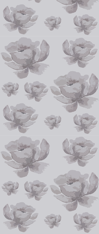 Vinyltæppe til soveværelse gråt 80'er blomsterdesign - TenStickers