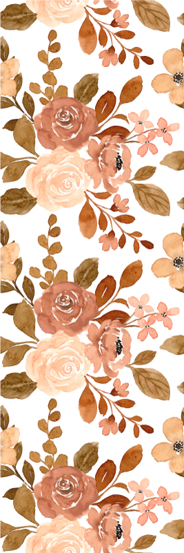 Vinyltæppe til soveværelse med elegante lyserøde blomster - TenStickers