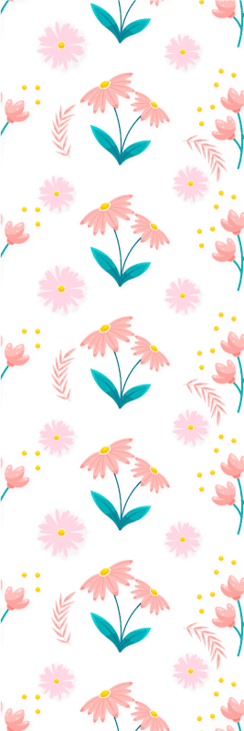 Vinyltæppe til soveværelse med minimalistiske pastelflower - TenStickers