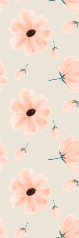 Vinyltæppe til soveværelse store blomster akvarel mønster - TenStickers