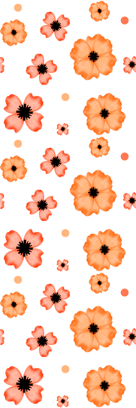 Vinyltæppe til soveværelse i orange og pink akvarel mønster - TenStickers