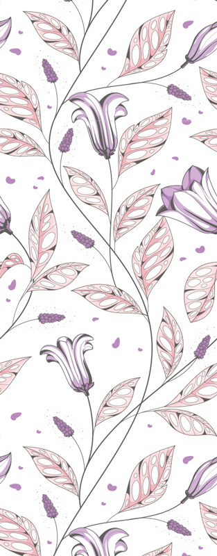 Vinyltæppe til soveværelse med lilla elegante tulipaner - TenStickers