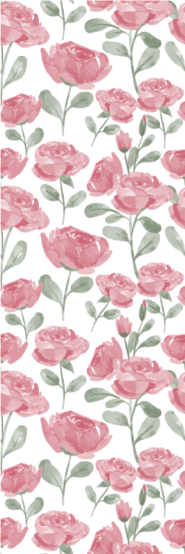 Vinyltæppe til soveværelse med naturligt vintage rosemønster - TenStickers